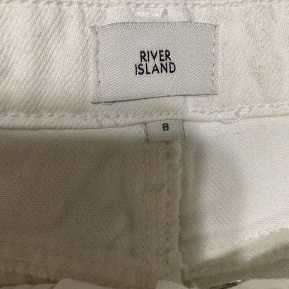 River Island Womens Solid White Denim Jean Mini Skirt 4 Small US 8 UK - Picture 3 of 5